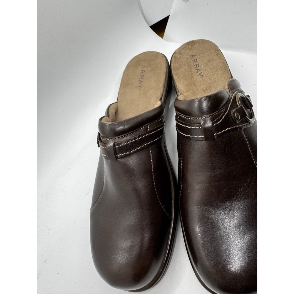 Array Lyric Brown Slip On Mules Womans Clogs Size 10.5 EUC Worn 1x SB21
